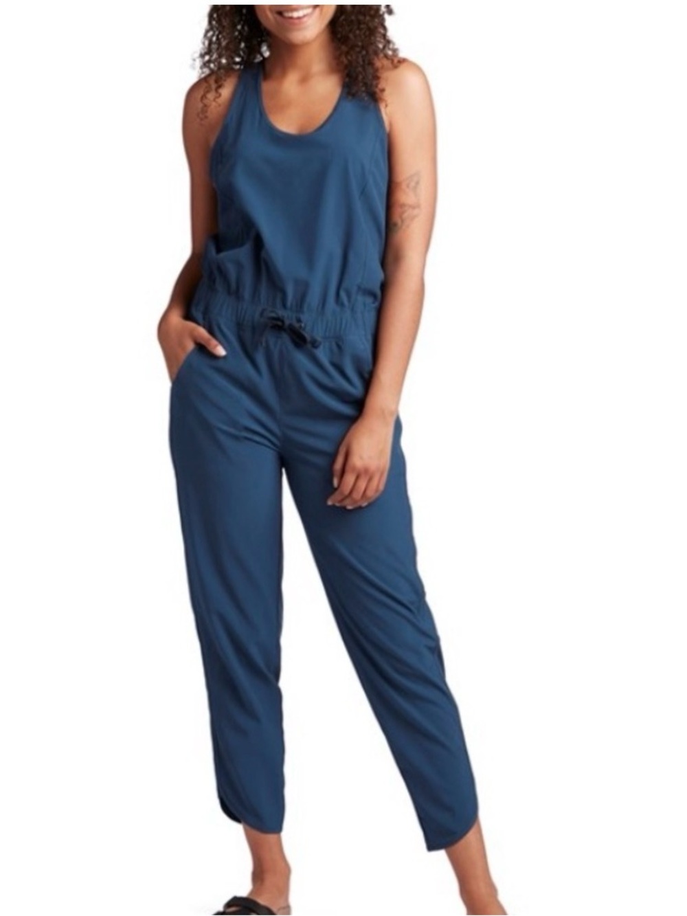 Patagonia Fleetwith Jumpsuit Romper Womens XL blue